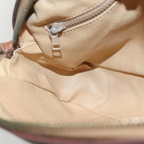 CELINE Macadam Canvas Shoulder Bag PVC Leather Brown Gold Auth BA2501 - Picture 10 of 16